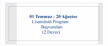 Lisansüstü Programlara Başvurular Başladı!